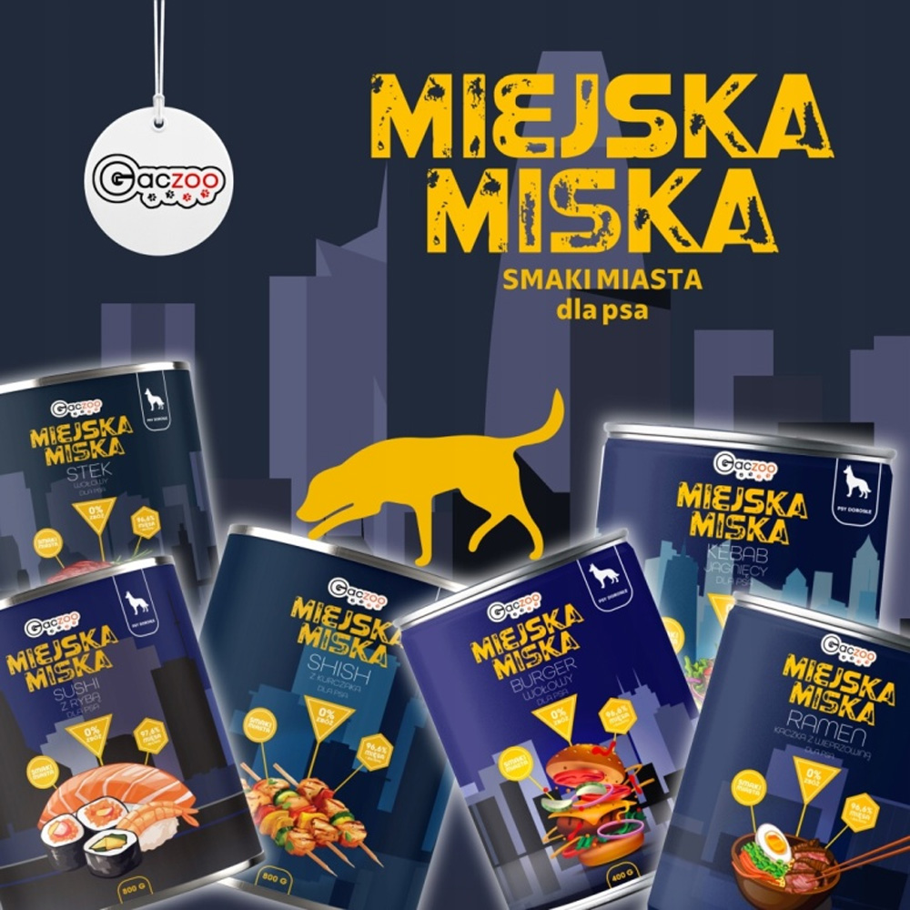 Gaczoo Miejska Miska karma mokra dla psa Ramen Style 400g